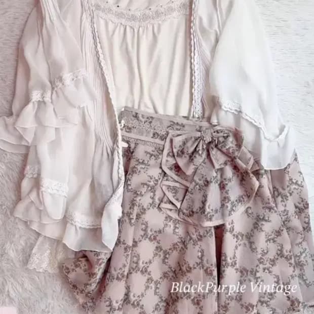 액시즈팜 히메갸루 라떼갸루 플라워패턴 스커트