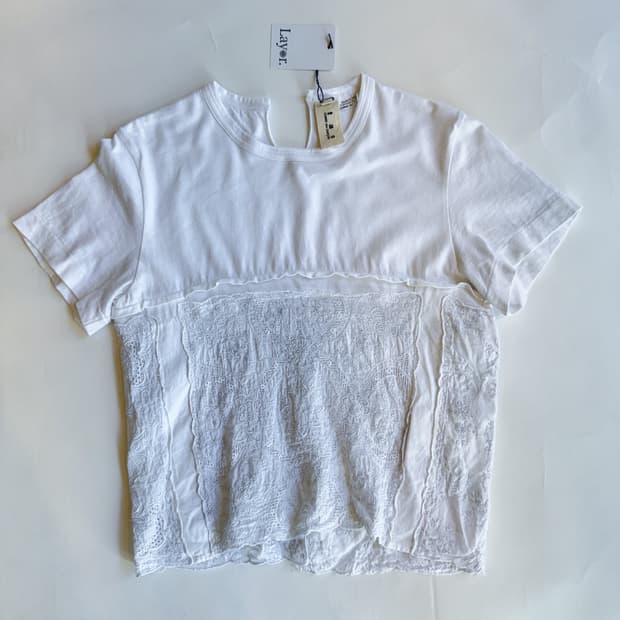 COMME DES GARCONS TAO LACE TRIM TEE