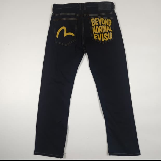 에비수 프린팅 데님팬츠