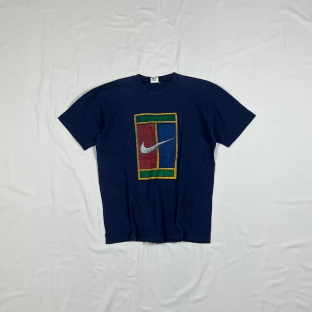 90‘s 나이키 nike 빅 테니스코트 스우시 반팔티셔츠