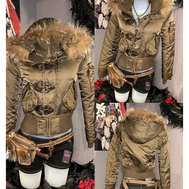 H.C.M.II y2k 야상 점퍼 패딩 숏 크롭 오네갸루 HCMII