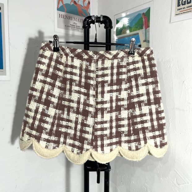 자수 더블포켓 스커트