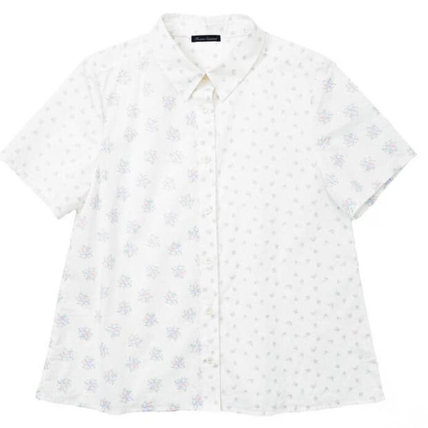 샵페어리 blossom cotton half blouse (ivory)