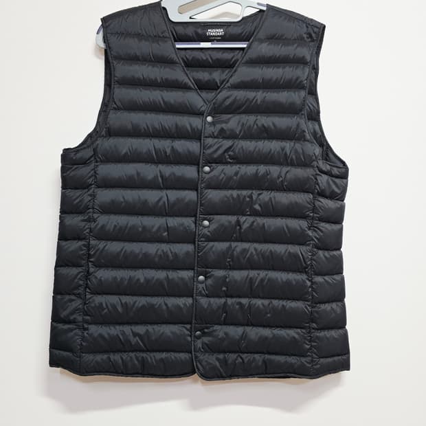 무신사 스탠다드 경량 다운패딩 조끼 블랙