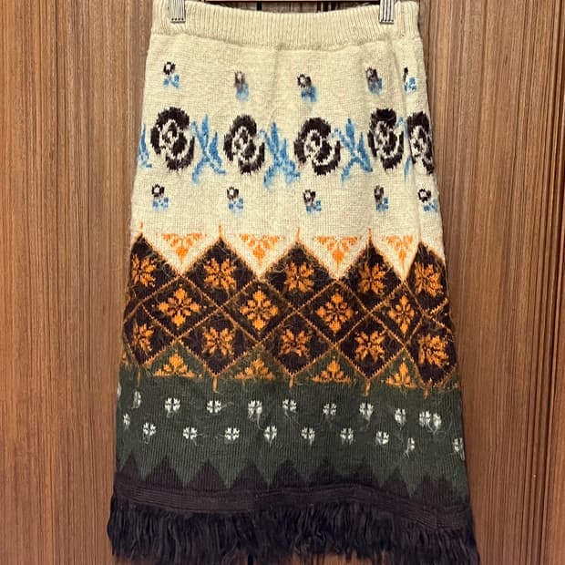 에스닉 히피 니트 스커트