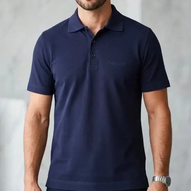 제냐스포츠 네이비 반팔 카라티 S (A