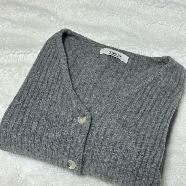 노메러 그레이 골지 브이넥 가디건 (빠른 배송)