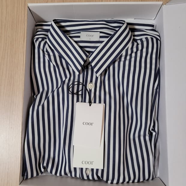 쿠어 볼드 스트라이프 셔츠 네이비 M 새상품