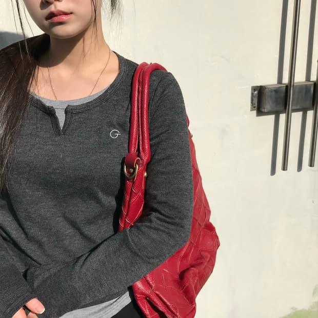 그레이 투톤 롤슬리브