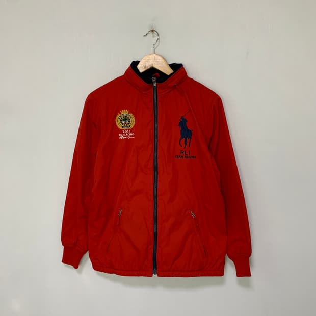 폴로 랄프로렌 RL1 레이싱 바람막이 레드 키즈 L 빈티지 여성