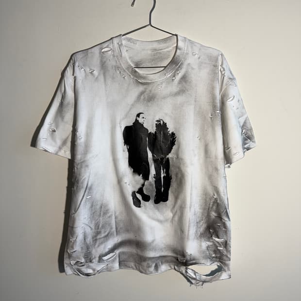 빈티지 무드 릭오웬스 칸예웨스트 제작 디스트로이드 데미지 반팔 