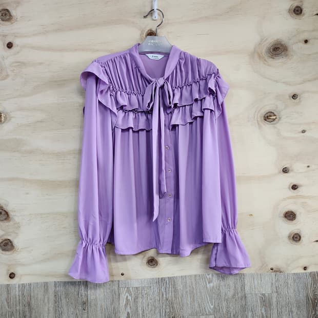 1054) 여성 프릴 블라우스