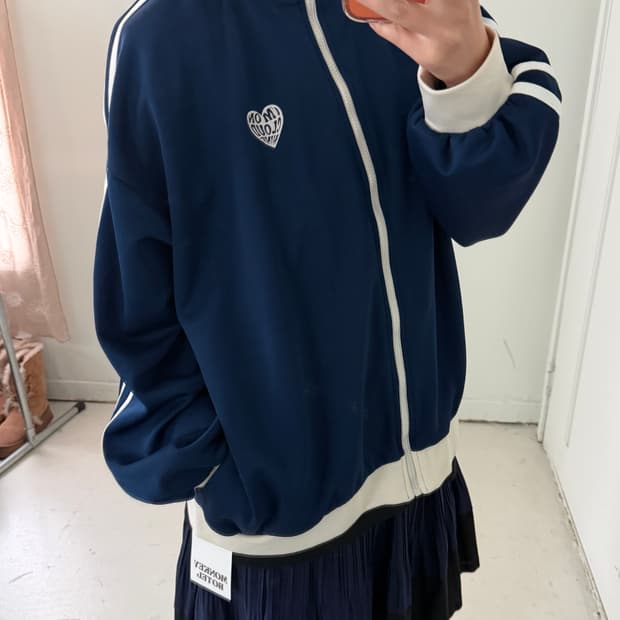 일본빈티지 네이비 하트 져지 