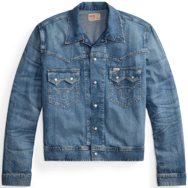 RRL 호스슈 프린트 데님 셔츠 재킷