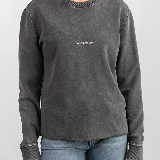 생로랑 빈티지 워싱 맨투맨 그레이