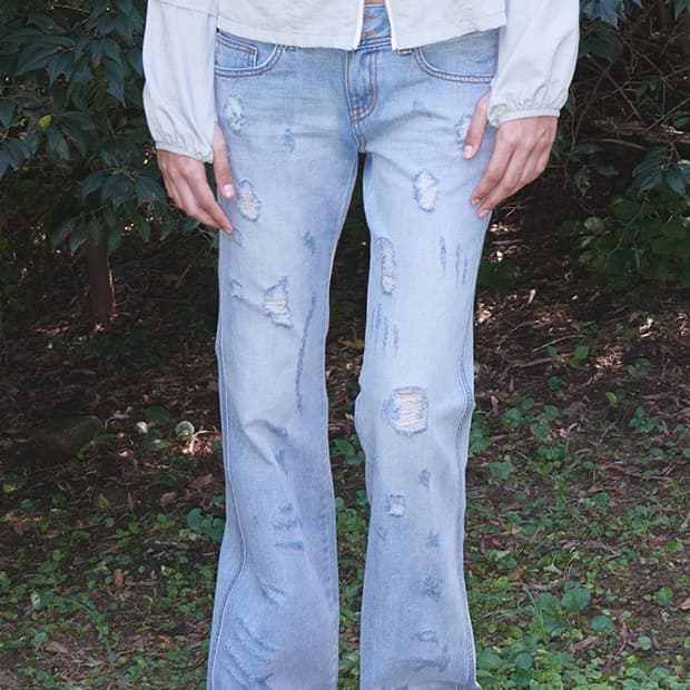 OPEN YY Damaged Bootscut Jeans_Blue