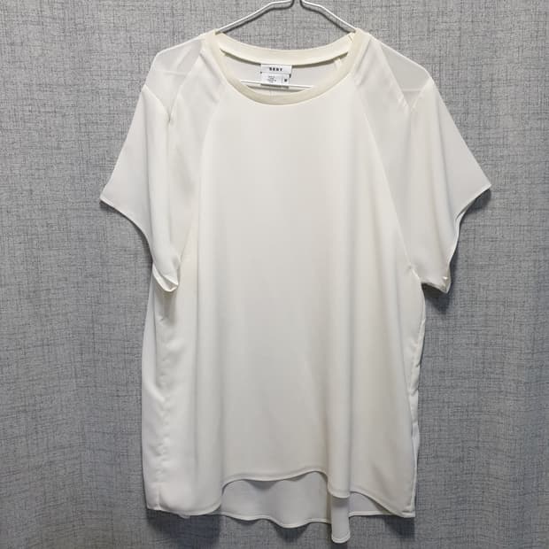 dkny 디케이앤와이 시스루 반팔 블라우스 M