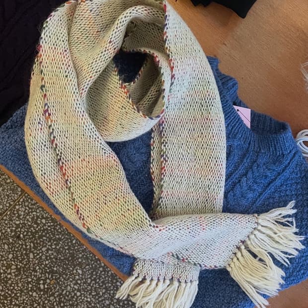 아이보리 멜란지 머플러 [무배]