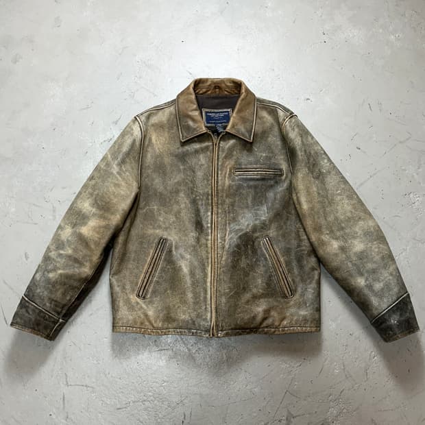 00's 디스 레더 자켓 빈티지 라이더 자켓