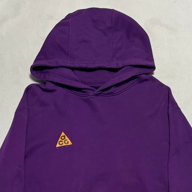 XL 나이키 acg 로고 퍼플 후드티