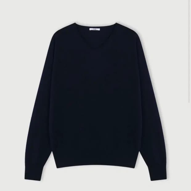 에토스 다이에나 니트 네이비 ethos DIANA V-NECK KNIT