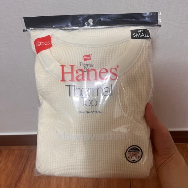 디스이즈네버댓X헤인즈 와플롱슬리브 화이트 S