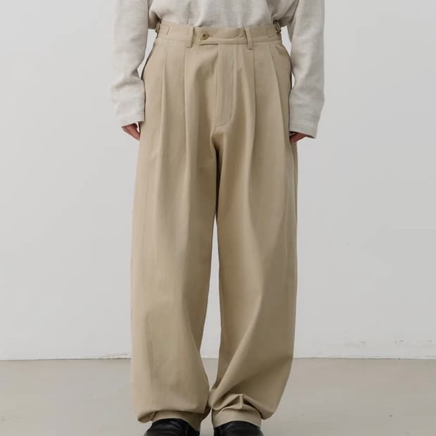 (1) 노운 와이드 치노팬츠 베이지