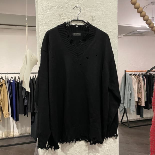 요지야마모토 디스트레스드 니트