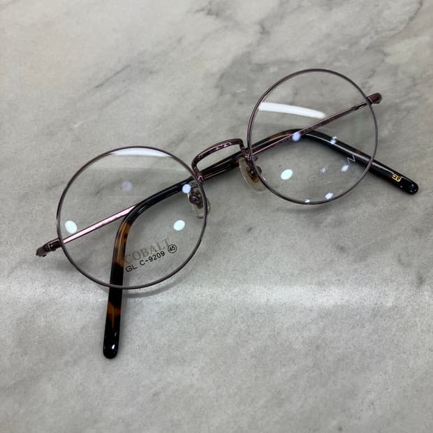 B38 갤랑 GALLAN 유광 퍼플 라운드 메탈테 안경