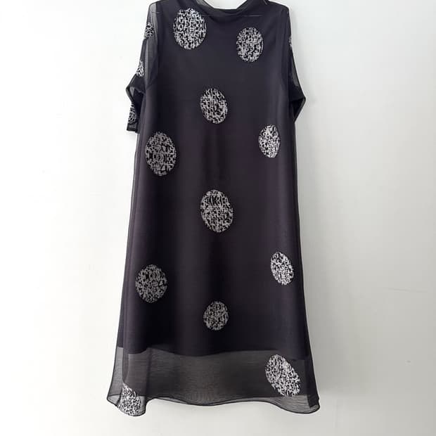 Big dot pleats ops & top / charcoal