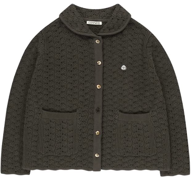 코이세이오 coyseio 웨이브 니트 가디건 다크브라운