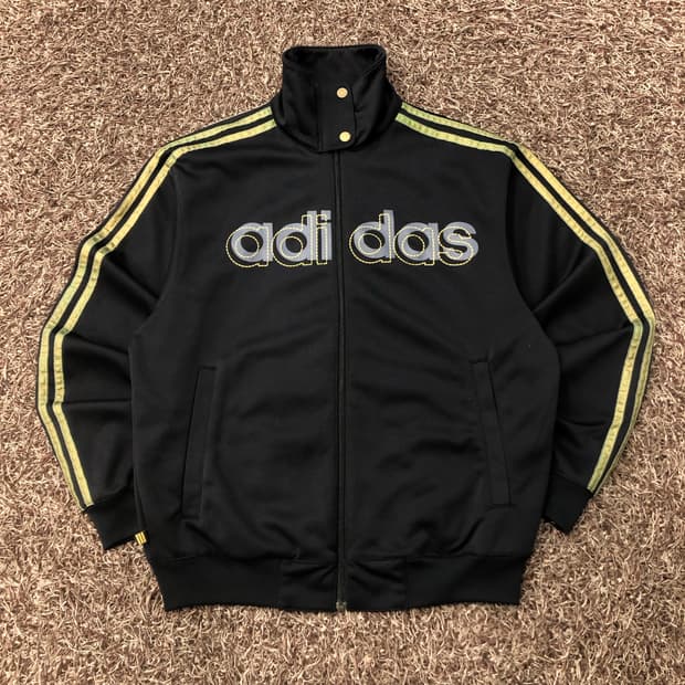 아디다스 넥버튼 로고 져지 트랙 자켓