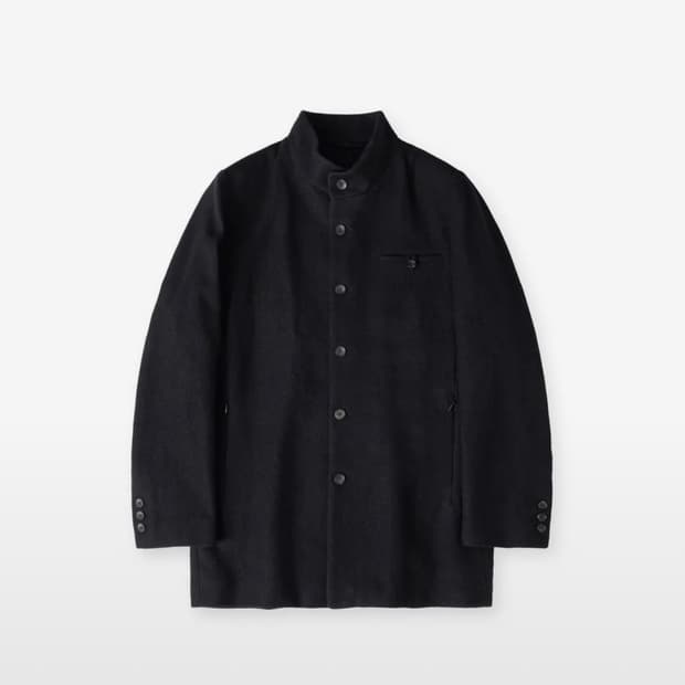 >구매< 해칭룸 스탠드 카라 코트 