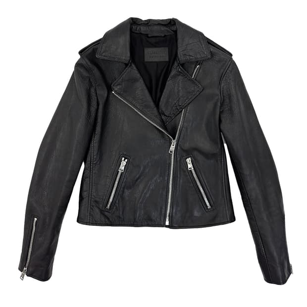 All Saints Biker Leather Jacket/ 38
