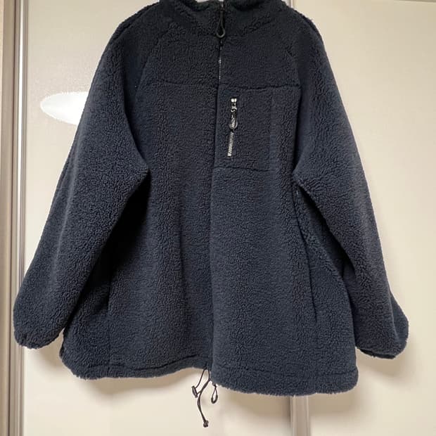 마뗑킴 플리스 집업 점퍼 네이비