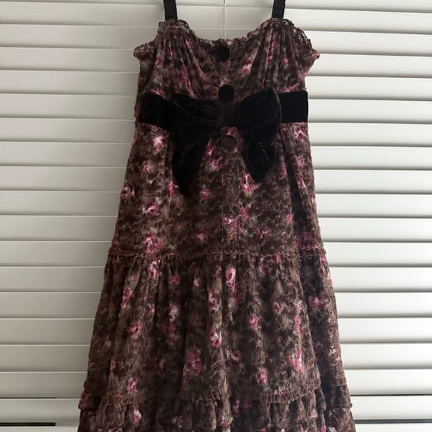 리즈리사 초코 플로럴 리본 레이스 원피스 큐롯 히메갸루 라떼갸루 플라워