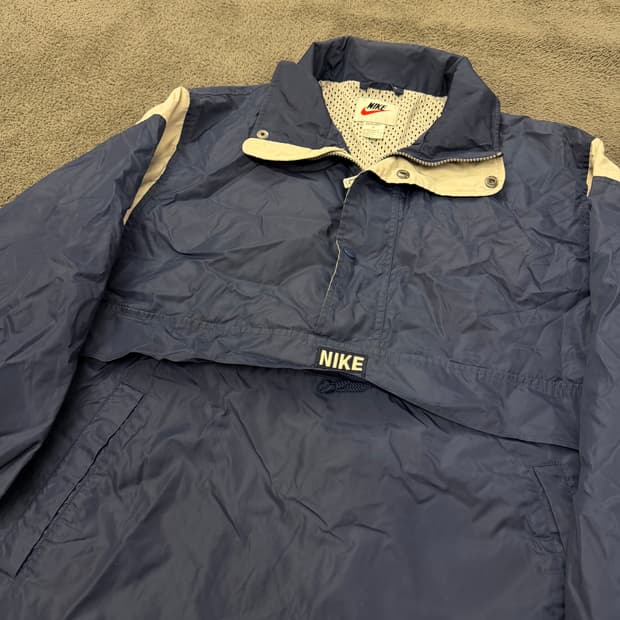 [정품/95] 00s 나이키 올드스쿨 스우시 자수 아노락 바람막이 자켓