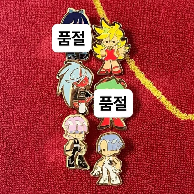 팬티&스타킹 금속 핀뱃지 6종 팬스가