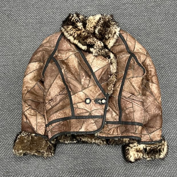 패치워크 무스탕 퍼자켓 v1041