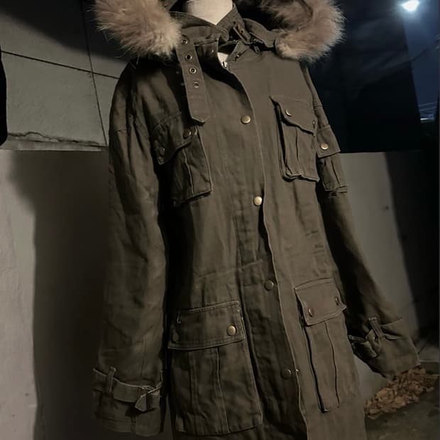 *rare* 2000s 세실맥비 울프죠 퍼 야상 버클 자켓