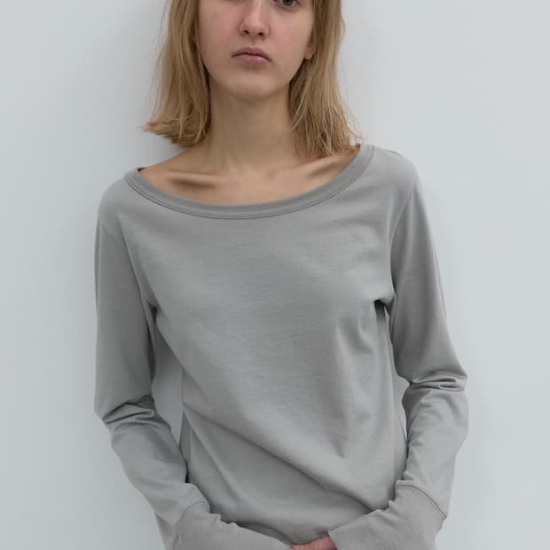 낫띵에브리띵 snug long sleeve top in grey