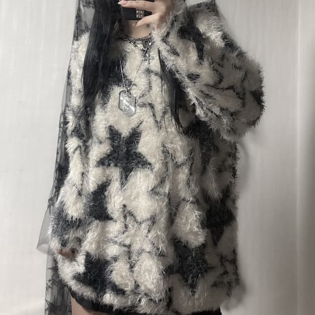 y2k 스타 글리터 니트