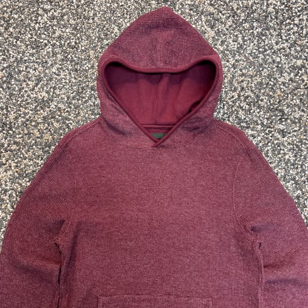 일꼬르소 젠더리스 버건디 와플 후드티 (M)  