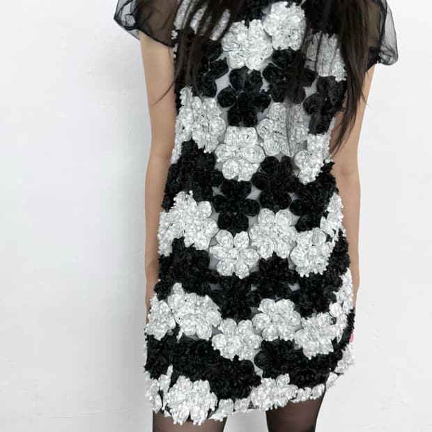JILLSTUART Black & White Floral Dress