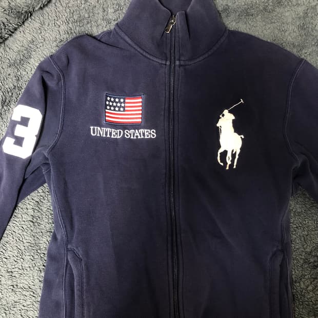 폴로 랄프로렌 치프키프 빅포니 성조기 집업 M