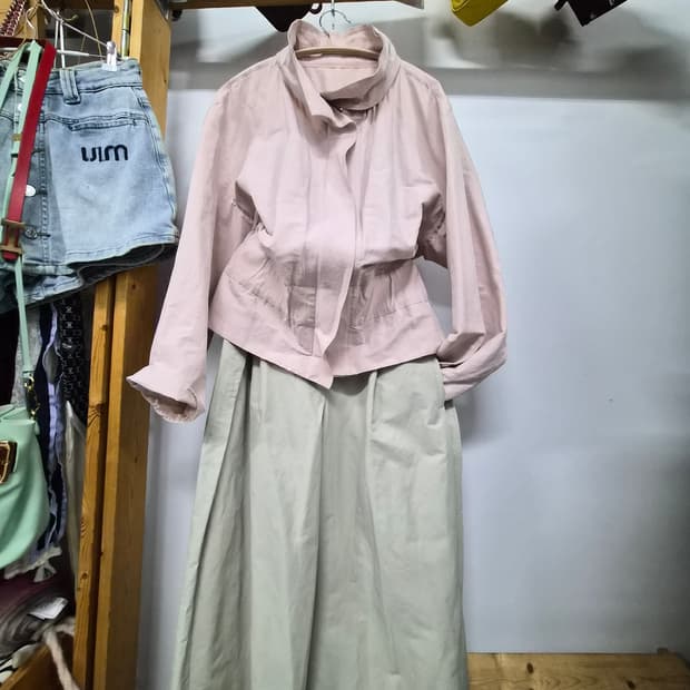 마인 린넨폴리 파우더 핑크 점퍼