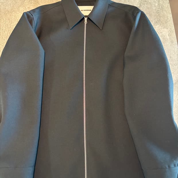 질샌더 / 남성 샤프 셔츠 재킷 - 블랙