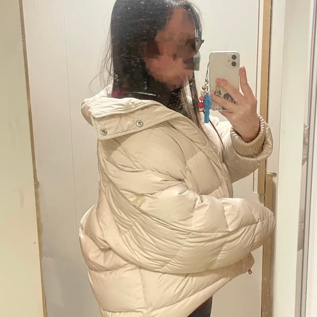 지프 아이보리 숏패딩 가오리핏