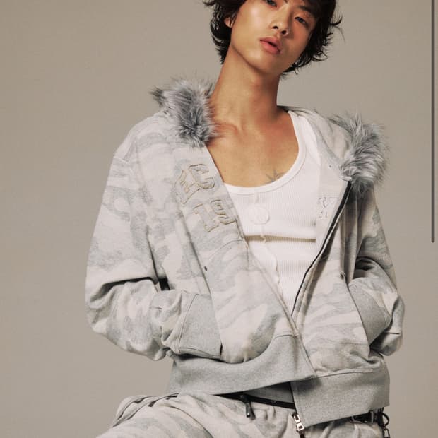 (새상품) 레씨토 퍼 후드 gray