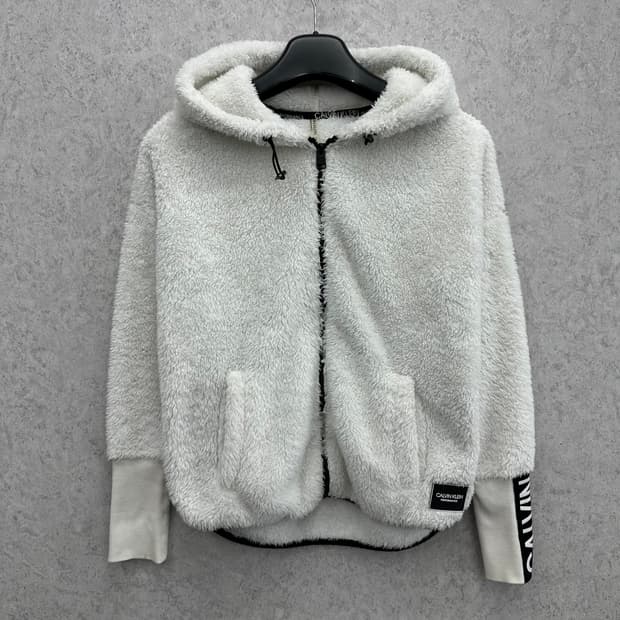 90 캘빈클라인 여자 루즈핏 털 후리스 후드집업